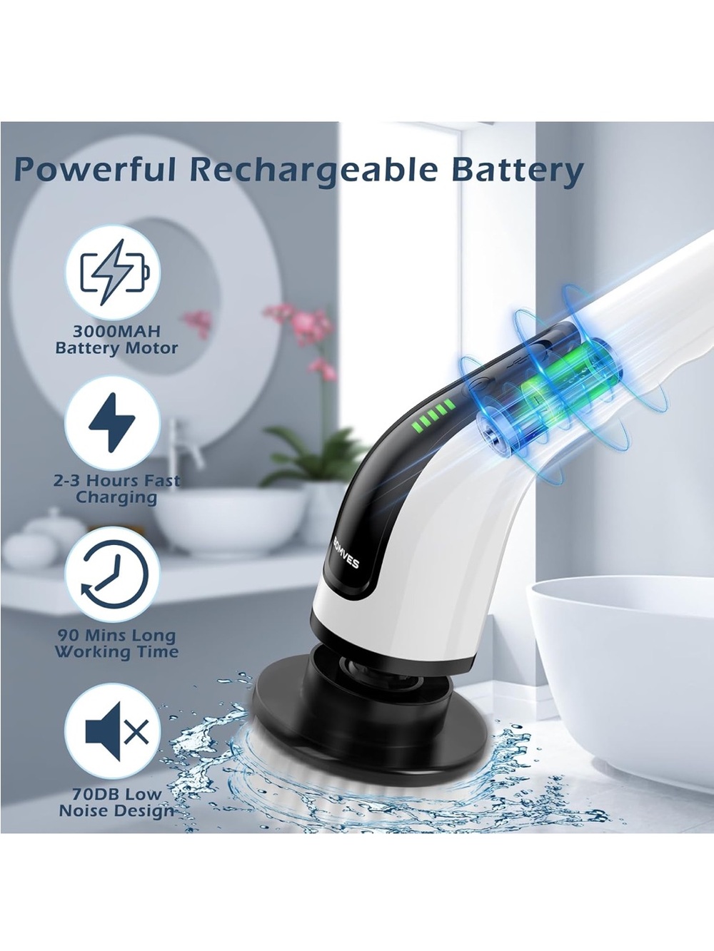 8-in-1 Electric Cleaning Brush - White - Picture 4 of 8